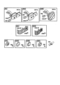 Exhaust Muffler Diagram and Parts List for 121600  Briggs and Stratton Engine